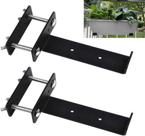 metal railing planters brackets|planter brackets for patio railing.